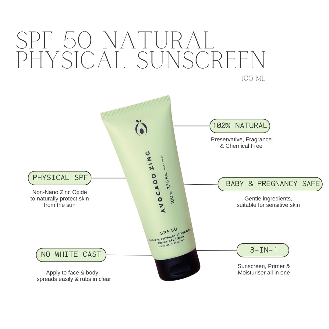 Avocado Zinc - SPF 50 Natural Physical Sunscreen
